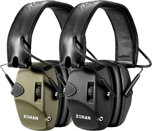 Miniatura 15 de Orejeras de protección electrónica contra el ruido (NRR22dB) de ZOHAN EM054, Verde 1pack - verde