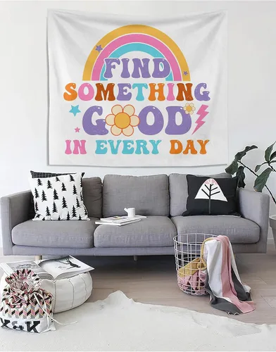 Miniatura 3 de Kneibo - Tapiz para colgar en la pared del aula, 50 x 60 pulgadas, decoración de dormitorio infantil inspirador para dormitorio