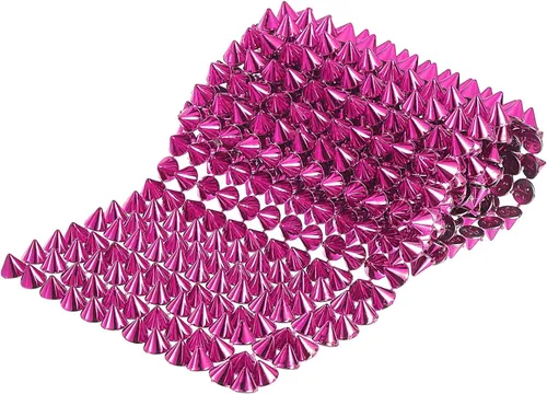 Miniatura 27 de uxcell 1 yarda de puntada en cono de punta, 12 filas de plástico con parte trasera plana, remache punk, cinta para manualidades, bolsos, decoración
