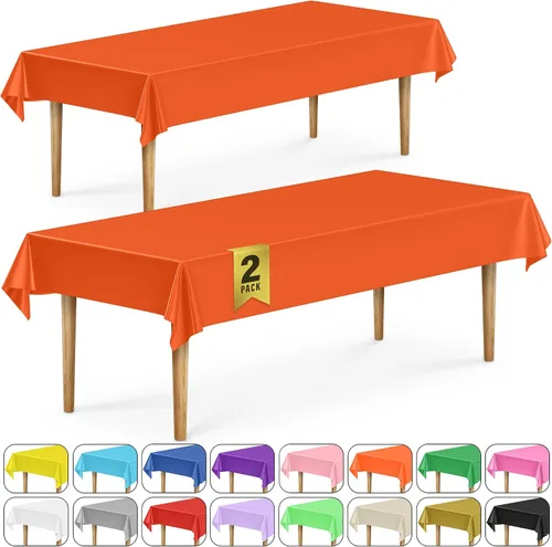 Miniatura 29 de DecorRack 2 Manteles rectangulares de plástico libres de BPA, 54 x 108 pulgadas, mantel de mesa para comedor, mantel rectangular para fiestas