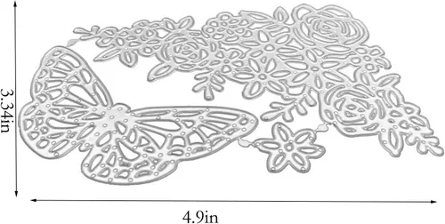 Miniatura 2 de Juego de sellos y troqueles de mariposa para hacer tarjetas, sellos transparentes y troqueles de corte de metal para álbumes de recortes