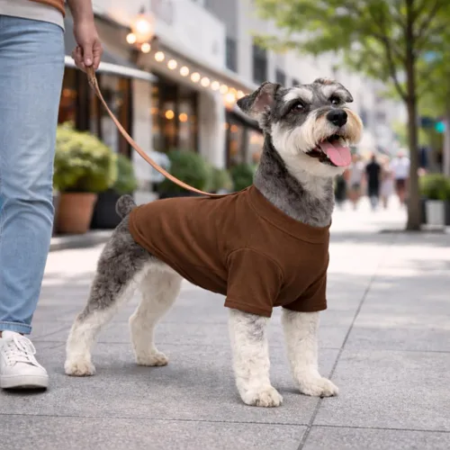 Miniatura 6 de Lovelonglong Ropa para mascotas, disfraces para perro, ropa de perro salchicha, camiseta en blanco para perros salchicha, Corgi 100% algodón, café