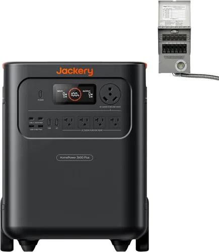 Miniatura 12 de Jackery - Estación de energía portátil HomePower 3600 Plus, salida de CA de 3600 W, generador solar LFP de 3584 Wh, expandible hasta 43 kWh
