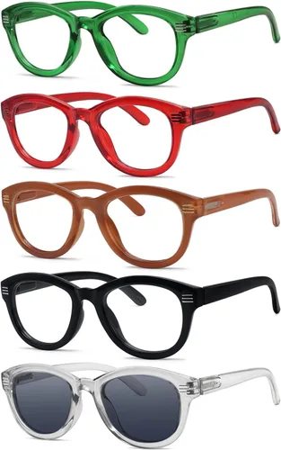 Miniatura 9 de Eyekepper Gafas de lectura con diseño de ojo de gato para mujer, paquete de 4 unidades, de gran tamaño Gafas de lectura con bloqueo de luz azul