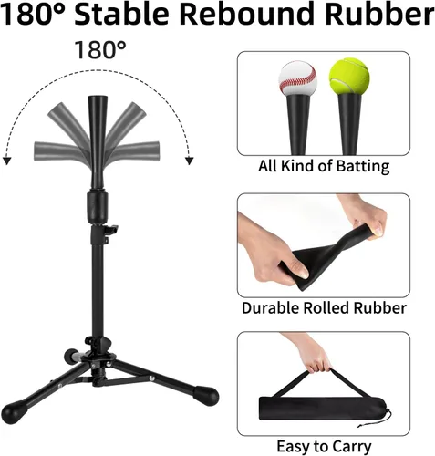 Miniatura 5 de 23.5 to 39.76 Inches Baseball Tee for Kids, Batting Tees for Baseball with Carry Bag, Portable Stable Tanner Tee, Baseball Training Equipment Aged