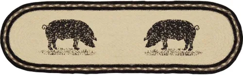 Miniatura 7 de VHC Brands Sawyer Mill - Alfombra rectangular para escalera, color blanco blanqueado, 8.5 x 27 pulgadas