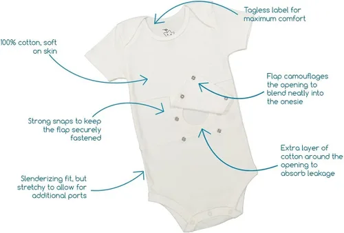 Miniatura 17 de Camiseta interior de tubo de alimentación para bebés, niños pequeños y niños