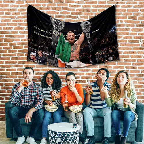 Miniatura 7 de Conor Boxing McGregor Bandera de 3 x 5 pies Bandera Motivacional para Fiestas, Señales de Jardín, Decoración del Hogar, Póster para Colgar, Fondo