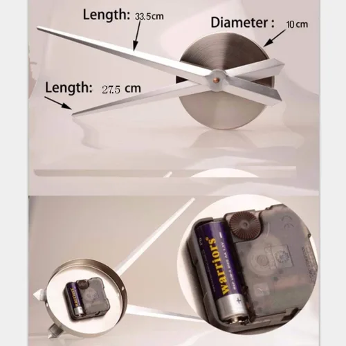 Miniatura 5 de HC&WT Reloj de pared grande con números 3D, moderno reloj de pared sin marco para oficina en casa, fácil de leer, silencioso, funciona