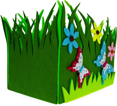 Miniatura 9 de Juego de 2 centros de mesa decorativos de fieltro de Pascua con flores de primavera y mariposas
