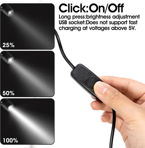 Miniatura 6 de DEDC 6 mini luces LED tipo spot, 1W 5V 6000K, luces para debajo del gabinete, mini focos para exhibiciones con atenuador