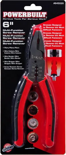 Miniatura 7 de Powerbuilt Alicates extractores de tornillos pelados, Alicates Linesman de servicio pesado de 6 ", alicates multiusos para extracción