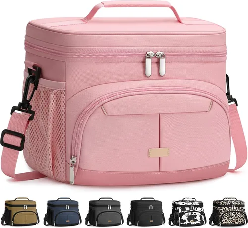 Miniatura 12 de Caja de almuerzo Pritent para hombre y mujer, bolsa de almuerzo aislada, bolsa refrigerante a prueba de fugas, bolsas de almuerzo con asa extraíble