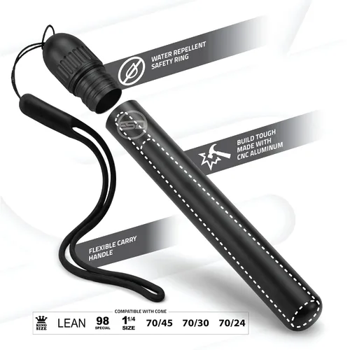 Miniatura 3 de Tubo Conetainer de Conos Pre-Enrollados ESD - Negro - Se Adapta a Conos King Size y 1-1/4 - Contenedor de Cigarrillos de Tamaño Bolsillo
