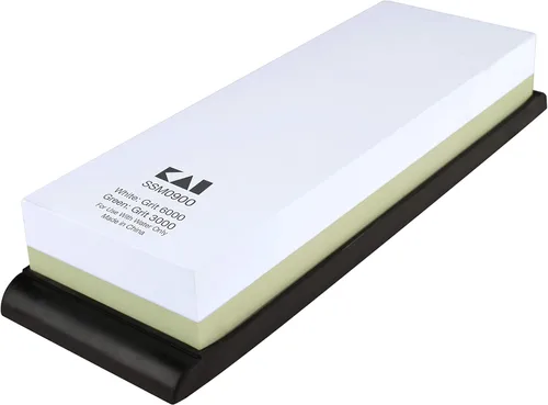 Shun Afilador de piedra de afilar combinado, piedra de afilar combinada de grano 3000 y 6000, afilador de cuchillos de doble cara para chefs