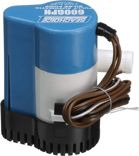 Miniatura 5 de Seachoice Bomba de sentina automática, 600 GPH, tamaño de manguera de 3/4 pulgadas, 2 amperios a 12 V CC