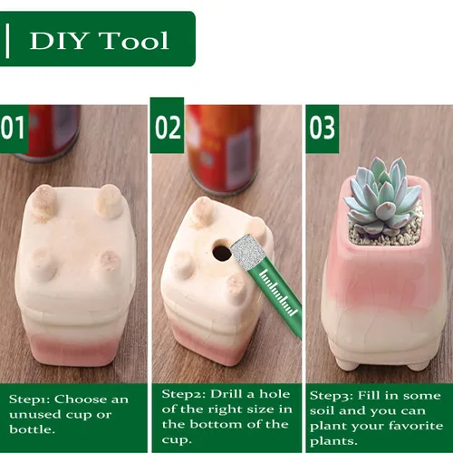 Miniatura 7 de Juego de 6 brocas de diamante seco de 1/2", 6 brocas de núcleo con vástago hexagonal de 12mm soldadas con cera de enfriamiento para azulejos