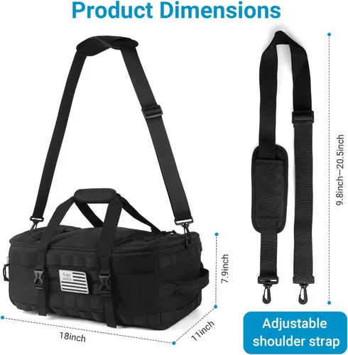 Miniatura 5 de Bolsa de gimnasio para hombre, Negro-2, Mediana, Moderno