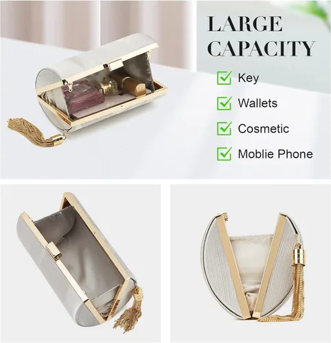 Miniatura 3 de Bolso de mano para mujer, bolso de noche con flecos, bolso de mano para mujer, bolso de mano de boda, bolso de mano con cadena, bolso cruzado