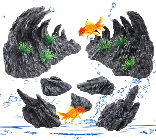 Decoración de pecera de rocas para acuario, Jagged Canyon Rock Formation Kit de decoración de acuario, adecuado para una variedad de escenas de