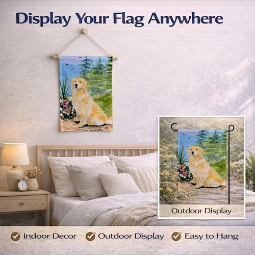 Miniatura 6 de Caroline's Treasures SS8758GF - Bandera decorativa para jardín con diseño de Golden Retriever para jardín, jardín, jardín, multicolor, diseño