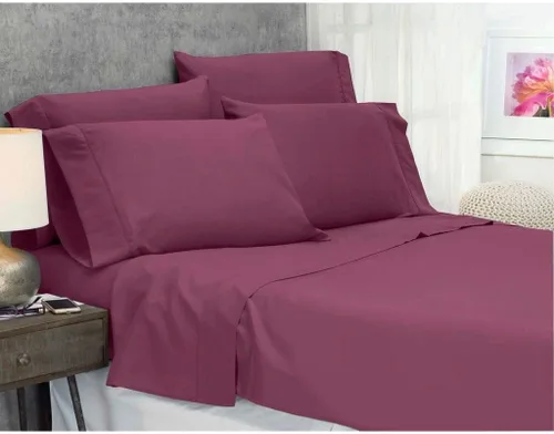 Miniatura 4 de LaxLinen Sábanas Aqua Solid Full, 1 sábana bajera de bolsillo extra profundo para colchones de 18 a 24 pulgadas, calidad egipcia elástica, 600 hilos