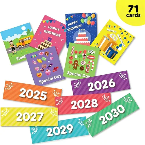 Miniatura 3 de Eamay - Calendario mensual de bolsillo para niños, con 71 tarjetas de aprendizaje para el hogar, color azul