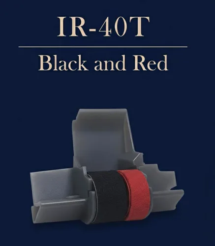 Miniatura 2 de Paquete de 2 rodillos de tinta para calculadoras Casio HR-100TM y HR-150TM color negro y rojo, compatible.