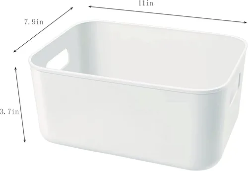 Miniatura 6 de Juego de 3 contenedores de almacenamiento de plástico, organización y almacenamiento versátil de despensa de cocina, para contenedores de Blanco