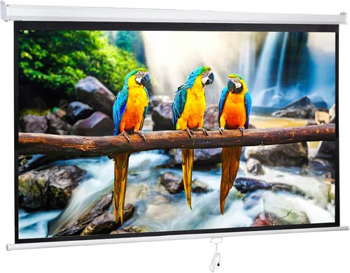 Miniatura 13 de Pantalla de Proyector Universal, Pantalla de Proyector Manual Portátil HD de 72 Pulgadas con Tirador, Pantalla Panorámica Retráctil de Montaje