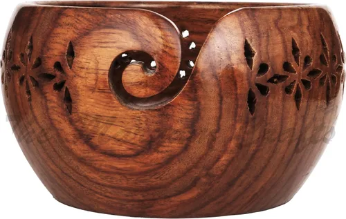 Cuenco Personalizado de Madera de Palisandro para Almacenar Hilo, Soporte y Dispensador de Cuenco para Hilo Sin Enredos, Perfecto Cuenco Grande para