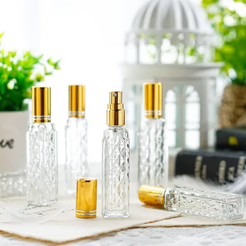 Miniatura 5 de YU FENG 12 piezas de botellas de perfume de vidrio vacías, atomizador recargable, botellas de spray de perfume, atomizador de niebla fina