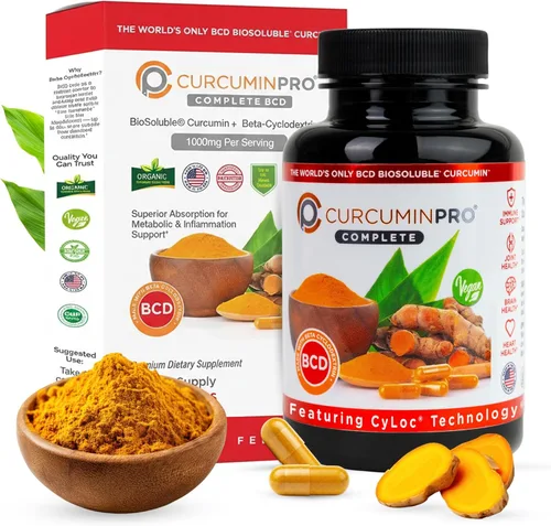 curcuminpro BCD completo | Suministro para 30 días | La única beta ciclodextrina vegana biosoluble del mundo y curcumina de cúrcuma orgánica | Apoyo