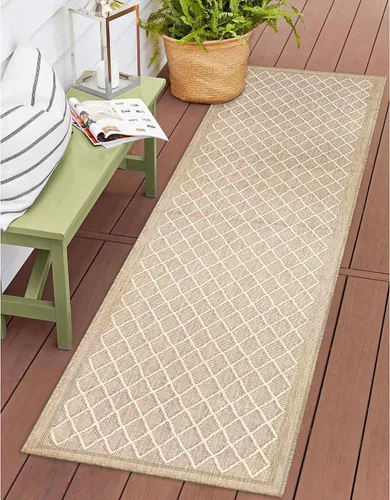 Miniatura 48 de Liora Manne Carmel - Alfombra tejida de perfil bajo de fácil cuidado para interiores y exteriores, color aguamarina, 6 pies 6 pulgadas x 9 pies 4