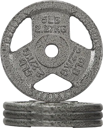 Miniatura 10 de Fitvids Placa de pesas estándar de hierro fundido de 1 pulgada para entrenamiento de fuerza y levantamiento de pesas, varios pesos disponibles