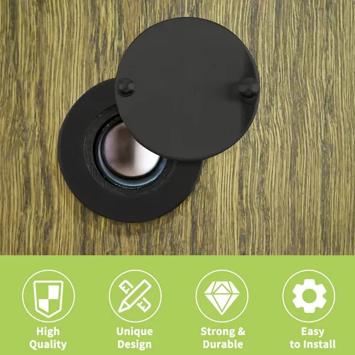 Miniatura 3 de Cubierta para el visor de puerta, 2 piezas de latón de níquel cepillado para puerta de seguridad, cubiertas giratorias de privacidad, protectores
