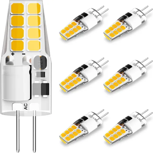 Bombilla LED G4 T3 JC con base bi-pin 3W AC/DC 12V blanco cálido 3000K 20W-25W reemplazo de bombilla halógena para debajo del gabinete, lámpara de
