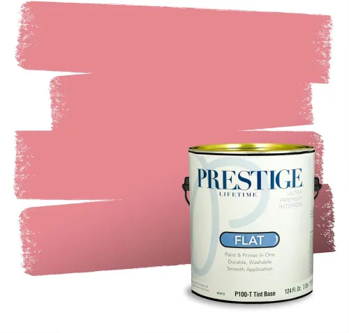 Miniatura 569 de Prestige Paints Pintura exterior e imprimación en uno, 1 galón, plano, coincidencia comparable de Valspar* Amber Rose*