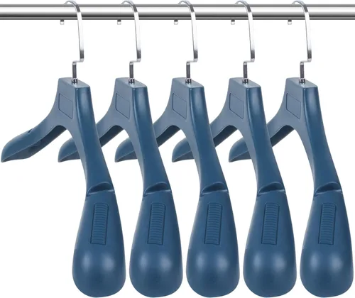 Miniatura 13 de DEDU Perchas de traje para hombres, paquete de 40 perchas extra anchas antideslizantes de ancho 17.7 pulgadas, perchas de plástico grueso negro