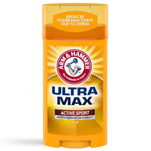 Arm & Hammer BRAZO Y HAMMER ULTRA MAX DE DETODORANTE DE DETODORANTE ACTIVO- SALIDA SOLIDO - 2.6OZ- HECHO CON DEODORIZADORES NATURALES (PAQUETE DE 6)