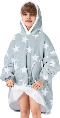 Miniatura 26 de Zando Manta con Capucha Ponible Manta para Niños y Adultos Manta Cómoda con Capucha Sudadera de Gran Tamaño Sherpa Forro Polar
