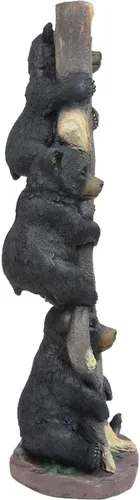 Miniatura 3 de BLACK FOREST DECOR - Escultura de tres osos en un árbol - Decoración rústica de oso para cabaña, cabaña - 45.5" x 14" x 12