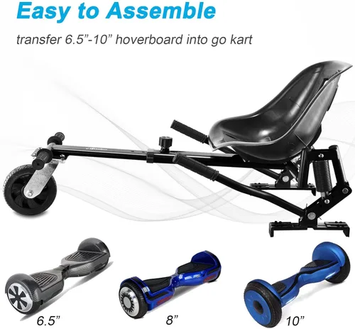 Miniatura 5 de Hishine Accesorio de Kart Hoverboard con amortiguadores dobles y rueda todoterreno de 6 pies, capacidad de 265 libras, longitud ajustable de 26 a