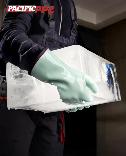 Miniatura 6 de PACIFIC PPE Guantes de horno resistentes al calor, guantes de seguridad de grado alimenticio con revestimiento de silicona impermeable grueso
