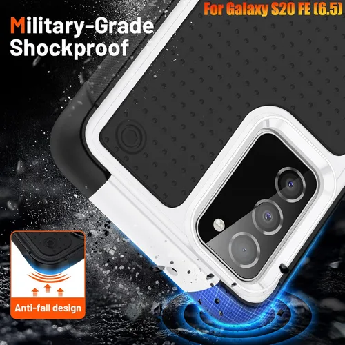 Miniatura 3 de Funda resistente para Samsung Galaxy S20 FE (5G) de 6.5 pulgadas, 4 esquinas con bolsas de aire [protección contra caídas de 12 pies], agarre