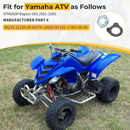 Miniatura 2 de M MATI Piñón delantero Arandela de tuerca intermedia para Yamaha Raptor 660 YFM660R 2001-2005 90215-21256-00 90179-18020-00 152-17463-00-00