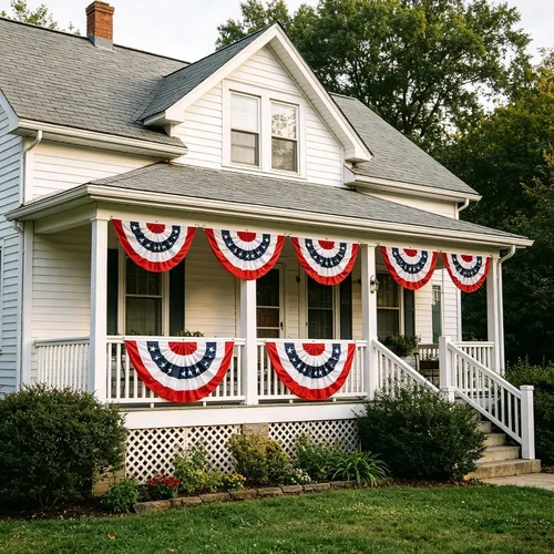 Miniatura 4 de EBaokuup 8 banderas patrióticas plisadas de Estados Unidos, de 3 x 1.5 pies, bandera de Estados Unidos, bandera patriótica, banderines de estrellas