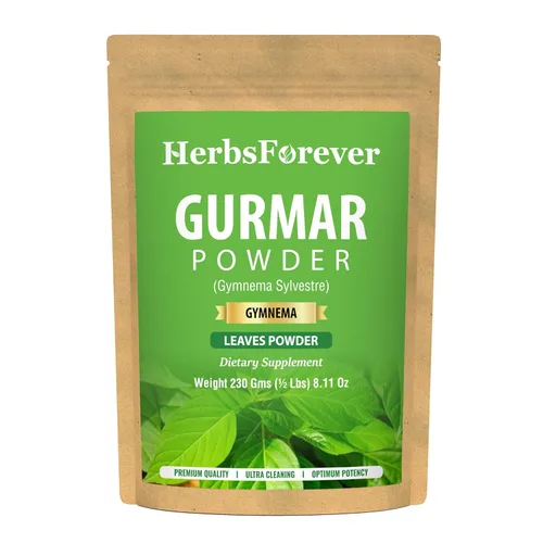 Herbsforever Gurmar Polvo Hojas Polvo Gymnema Sylvestre Apoyo Saludable Dulce Nivel Sin OGM, Orgánico, Vegano 230 GMS