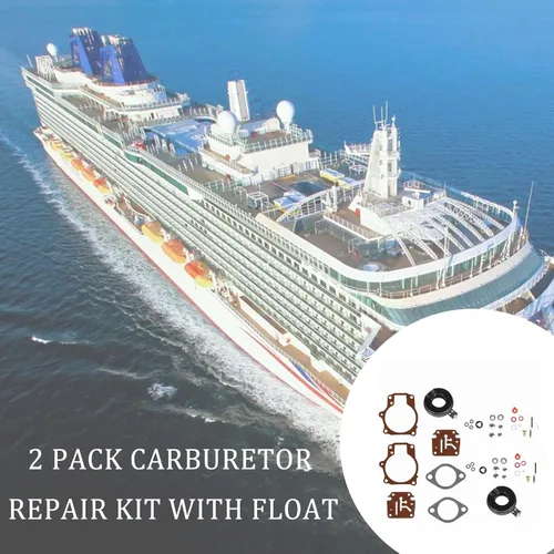 Miniatura 3 de labwork Paquete de 2 kit de reparación de carburador con flotador de repuesto para Johnson Evinrude 18 20 25 28 30 35 40 45 48 50 55 60 65 70 75hp