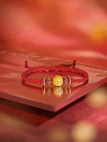 Miniatura 6 de ZHOU LIU FU 24K Solid Gold Bracelet Luck Fish Real Gold Charm Bracelet Adjustable Jewelry Braided Bracelet for Women Teens Girls